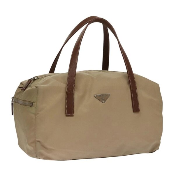 PRADA Hand Bag Nylon Beige Auth 103771 - Picture 1 of 16